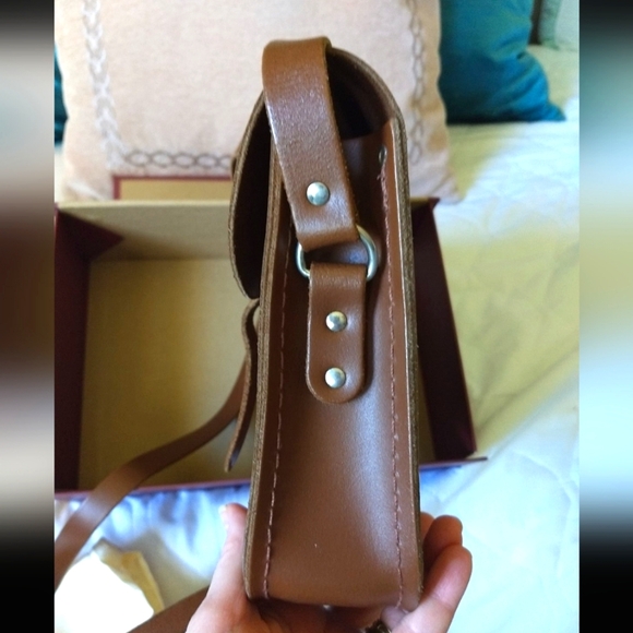 Cambridge Satchel Company Leather Double Buckle Crossbody Bag Made in England - Picture 8 of 12